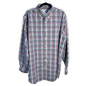 LL BEAN XL Tall Traditional Fit Long Sleeve Shirt Check Multicolor Cotton Button